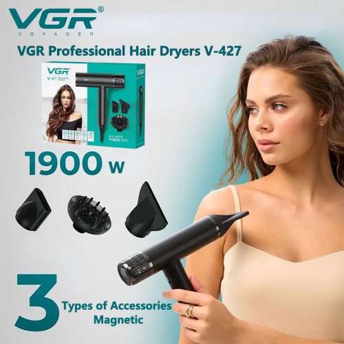 Imagen de Secador Profesional VGR con Motor Sin Escobillas y Ion Negativo