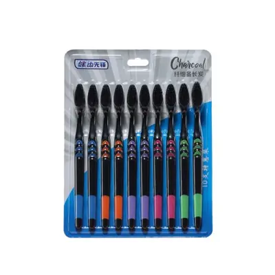 Image de Brosse à Dents en Bambou Charbon - Poils Souple pour Adultes