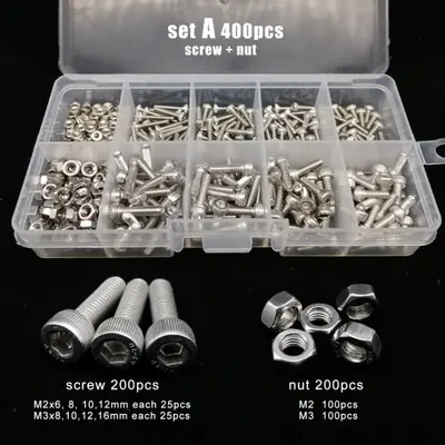 Image de Kit Vis Inox Hexagonales - 400 Pièces
