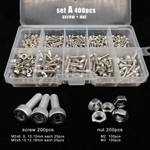 Image de Kit Vis Inox Hexagonales - 400 Pièces