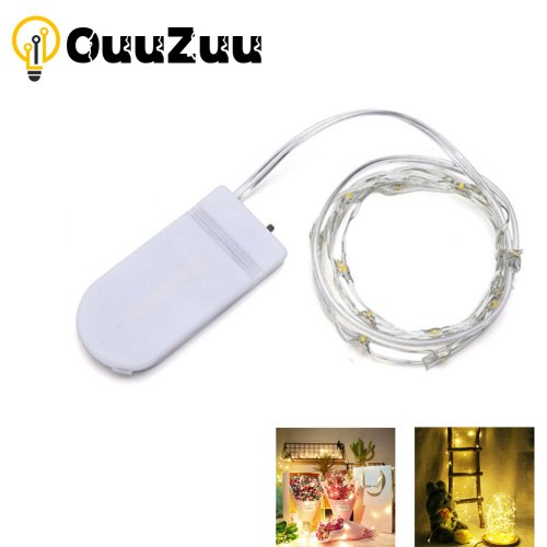 Image of OuuZuu LED Fairy Light Mini Christmas Light Copper Wire String Light Waterproof CR2032 Battery for Wedding Xmas Garland Party