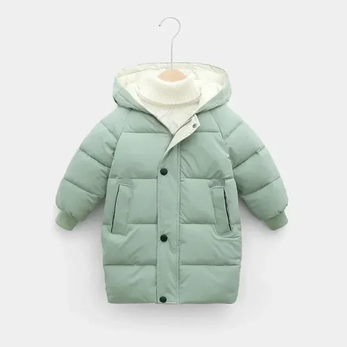 Afbeelding van Kinderen donsbovenkleding Winter kinderkleding Jongens Meisjes Katoen gewatteerde parka-jassen Dikker warme lange jassen