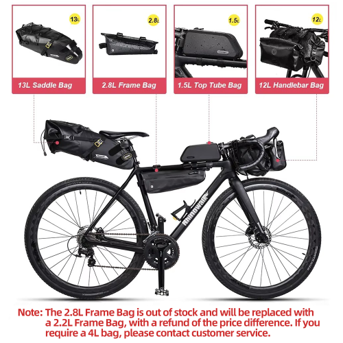 Immagine di Set Borse per Bici Impermeabili - Ideale per Strada e MTB