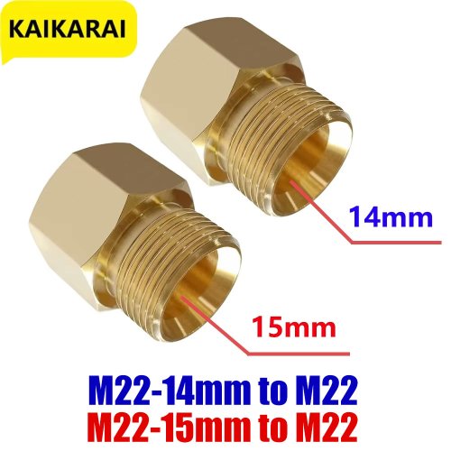 Imagen de Conector Rápido para Lavadora de Presión M22 15mm Hembra a M22 14mm Macho – Adaptador Universal para Pistola y Manguera de Lavado de Coches