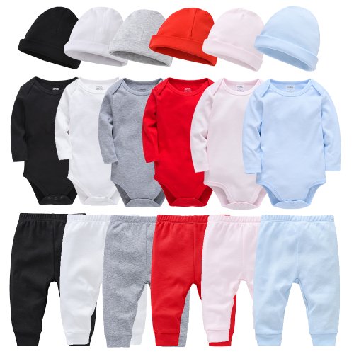 Bild von Baby-Set aus 100% Baumwolle – Strampler, Hose & Mütze