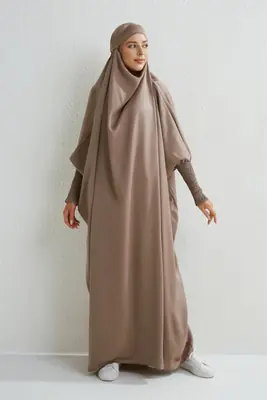 Image de Abaya Noire à Capuche - Robe de Prière Modeste