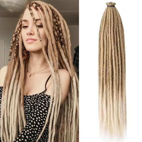 Afbeelding van Synthetische Dreadlock Extensies 24 Inch - Ombre Kleur Hippie Dreads in Reggae Stijl, Gehaakte Vlechten Haar voor een Natuurlijke Look