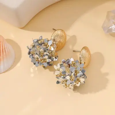 Image de Boucles d'oreilles Boho Perles Fleur - Style Élégant