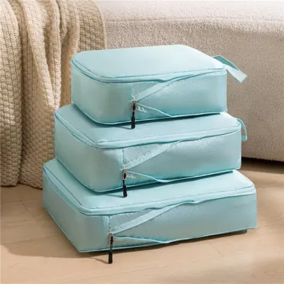 Image de Organisateur de Voyage Compact Rose - Set de 3 Sacs Étanches
