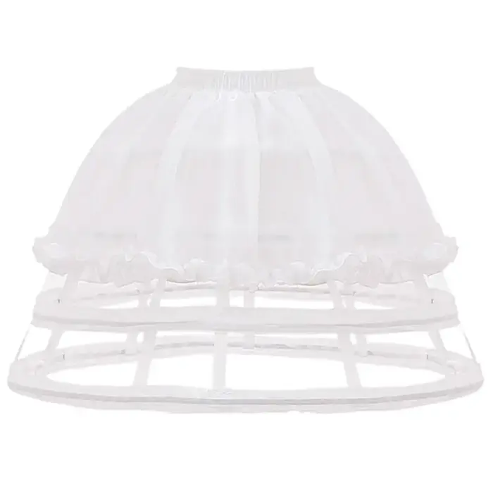 Image de Jupon Lolita Évidé avec 4 Cerceaux - Jupe Volantée Plissée