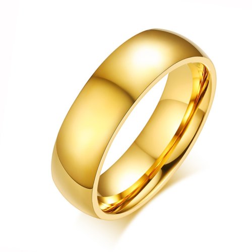 Imagen de Letdiffery-anillos de boda de acero inoxidable para hombres y mujeres, joyería de moda, Simple, dorado, liso, 2mm, 4mm, 6mm, 8mm