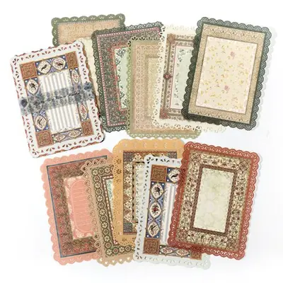 Image de Papier Dentelle Florale Vintage - Lot de 10 Pièces