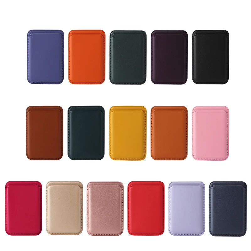 Afbeelding van Magnetische lederen portemonnee kaarthouder Macsafe telefoonstandaard voor Magsafe IPhone 15 14 13 Pro Max Mac veilige ondersteuning telefoonbeugel