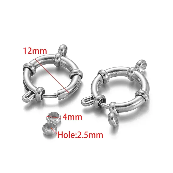 Image de Fermoirs à ressort en acier inoxydable - Lot de 4