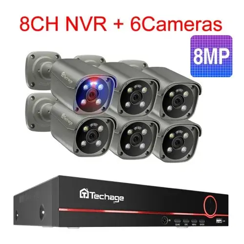 8CH 6Pcs 8MP caméra
