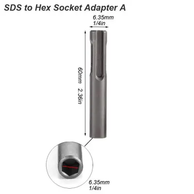 Image de Adaptateur SDS Plus vers Hexagonal 1/4 - Convertisseur Universel pour Perceuse