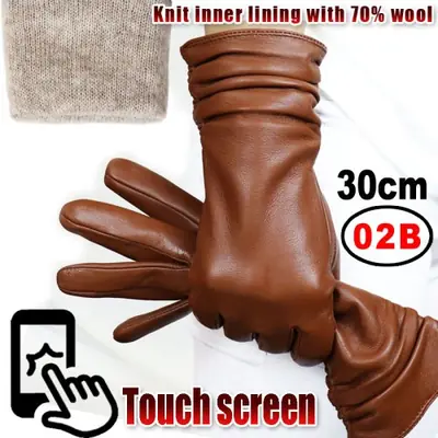 Image de Gants en Cuir Femme Hiver Chauds - Écran Tactile & Conduite