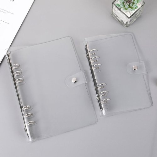 Immagine di Libro da Viaggio Trasparente con Guscio in PVC e Fogli Mobili – Organizzatore Portatile con Sigillo per Punzonatura