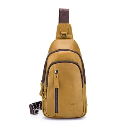 Image de Sac de Poitrine en Cuir Véritable pour Hommes