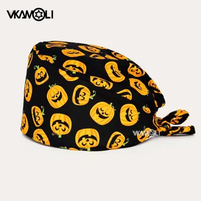 Image de Bonnet Chirurgical Citrouille Halloween - Mignon & Amusant