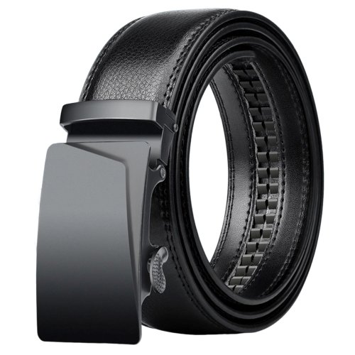 Imagen de Cinturón de Cuero Genuino para Hombre, Tallas Grandes 105 a 170 cm, con Hebilla Automática de Diseño de Marca de Lujo