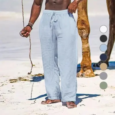Image de Pantalon Homme Large en Coton & Lin - Style Streetwear