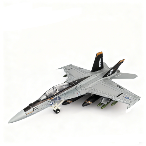 Zdjęcie Model samolotu bojowego F/A-18F Super Hornet w skali 1:72 – replika Grumman Tomcat z flagą piracką, myśliwiec floty USA, zabawka militarna dla entuzjastów lotnictwa