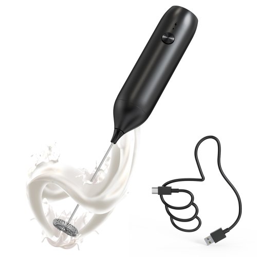 Zdjęcie Elektryczny spieniacz do mleka Spieniacz do kawy USB-C Akumulatorowa trzepaczka elektryczna Potężny mini mikser do napojów
