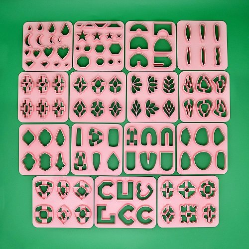Image of Snasan Geometry Polymer Clay Earrings Cutter Mold – DIY Jewelry Making Tool with Various Shapes for Creative Clay Crafting