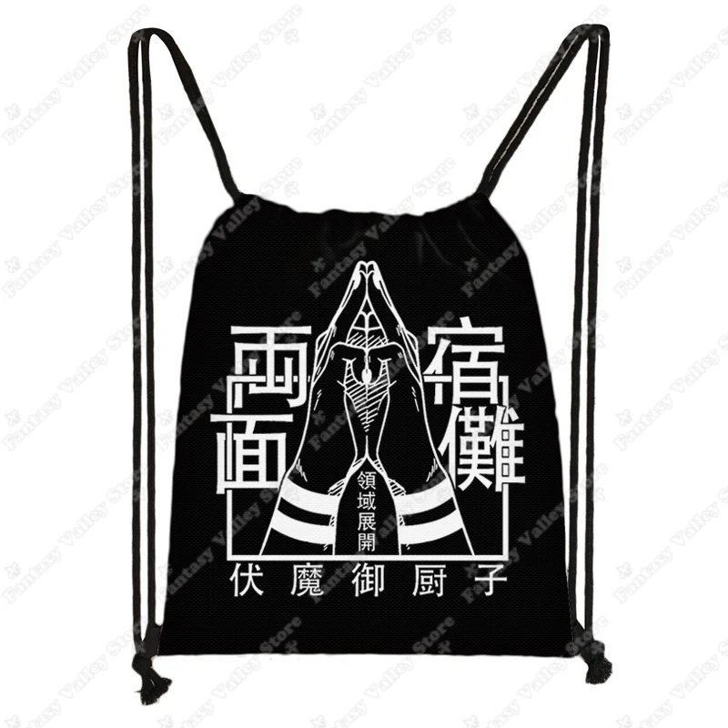 Immagine di Anime Jujutsu Kaisen Zaini Gojo Satoru Yuji Itadori Borsa con coulisse Harajuku Borse di stoccaggio di grande capacità Borsa a tracolla per esterni