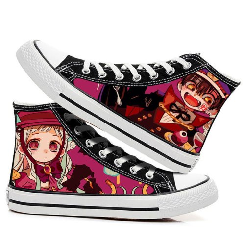 Bild von Offiziell inspirierte Cosplay-Sneaker für Jibaku Shounen Hanako Kun – Hohe Leinwandschuhe mit Nene Yashiro Design, Cartoon-Stil, Lässige Sneakers für Fans