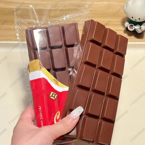 Imagen de Juguete grande para apretar con barra de Chocolate, juego de comida simulada, rosa, amarillo, rebote...