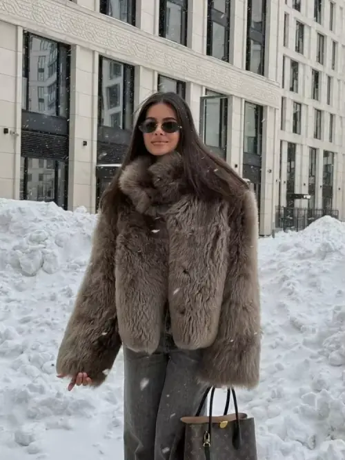 Image de Manteau Fausse Fourrure Long Femme - Mode Hiver Chaud