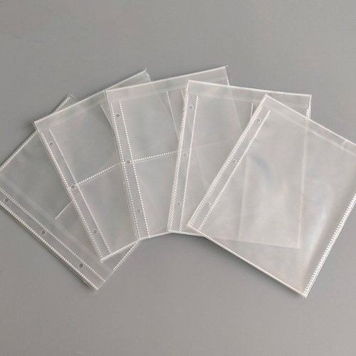 Imagen de Bolsa de Almacenamiento para Tarjetas A5 con 3 Agujeros y 1, 2, 4 o 6 Bolsillos - Libro de Colección 4R de 6 Pulgadas (10 x 15 cm) Ideal para Álbumes de Fotos de Boda y Protección de Tarjetas de Estrella