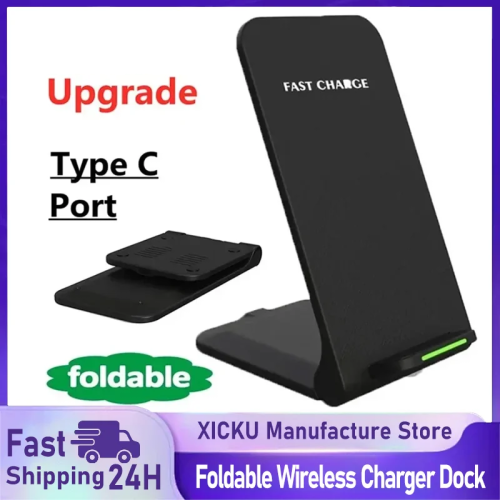Imagen de Soporte de Cargador Inalámbrico de 30W para iPhone 16, 15, 14, 13, 12 Pro, Samsung, Xiaomi y Otros Teléfonos - Estación de Carga Rápida por Inducción con Diseño Ergonómico