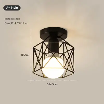 Image de Plafonnier Vintage Noir Métal - Luminaire Élégant pour Intérieur