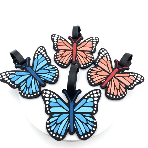 Bild von Schmetterlings-Gepäcklabel für Frauen und Mädchen – Stilvolles Reise-Accessoire mit ID-Halter für Koffer und Handgepäck