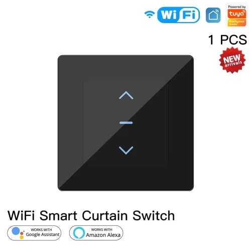 Immagine di Interruttore Smart per Tende Motorizzate e Tende a Rullo con Controllo Wi-Fi, Compatibile con App Tuya Smart Life, Alexa e Google Assistant