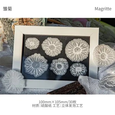Image de Kit Scrapbooking Vintage - 30 Pièces Dentelle & Fleurs