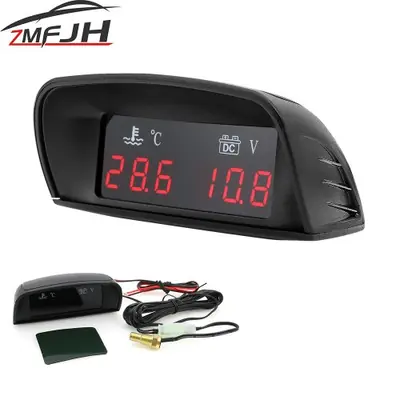 Image de Jauge numérique 2-en-1 Température & Voltmètre pour Voiture, Camion, Moto