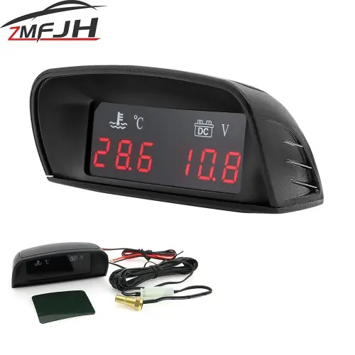 Image de Jauge numérique 2-en-1 Température & Voltmètre pour Voiture, Camion, Moto