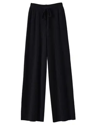 Image de Pantalon Cachemire Jambe Large Femme - Élégant & Chaud