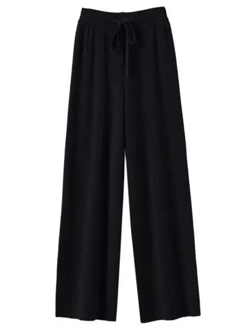 Image de Pantalon Cachemire Jambe Large Femme - Élégant & Chaud