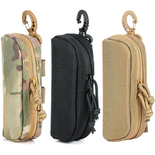 Image of Durable Tactical MOLLE Eyeglass Case with Shockproof Protection for Hunting, Outdoor Adventures, and Everyday Use – 1000D Nylon Portable Sunglasses & Goggles Storage Box