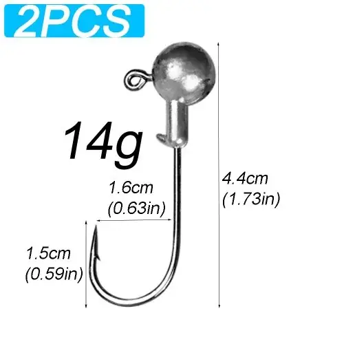 Image de Hameçons à Tête Plombée 1g à 28g - Pêche au Leurre Souple
