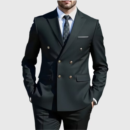 Immagine di Completo Uomo Slim Fit Doppio Petto Tinta Unità – Elegante per Matrimonio, Banchetto e Occasioni di Lavoro