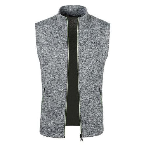 Afbeelding van Herfst Heren Rits Mouwloze Jas Outdoor Coltrui Ademende Effen Kleur Streetwear Vest Atletische Top