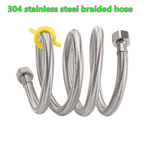 Image of Premium 304 Stainless Steel Braided Hose for Cold & Hot Water – Universal Toilet Faucet and Garden Connection Pipe (1/2", 3/4")