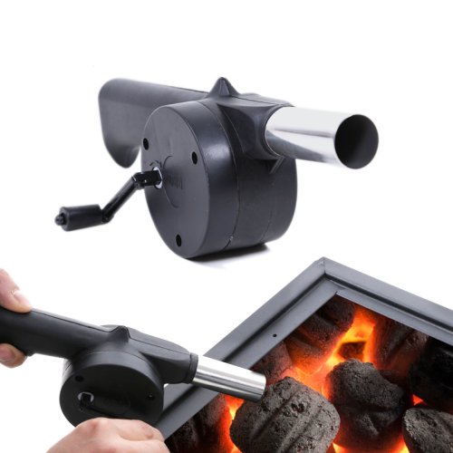 Afbeelding van Handmatige BBQ Ventilator met Krukje – Krachtige Luchtblazer voor Barbecue en Picknick, Outdoor Grill Hulpmiddel voor Betere Vlammen en Snellere Verwarming