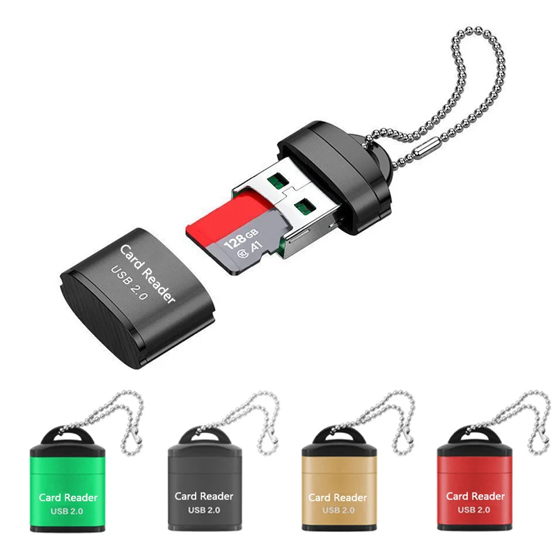 Zdjęcie Mini Czytnik Kart USB 2.0 do Micro SD, TF i USB – Szybki Adapter do Telefonów Komórkowych i Laptopów
